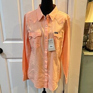 Wrangler Peach Western Button-Up Shirt
